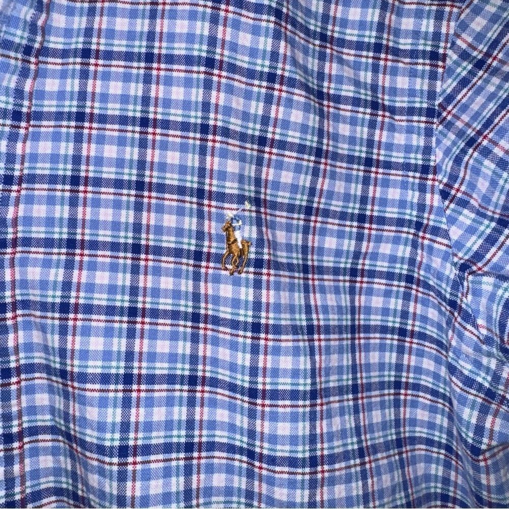 Ralph Lauren Blue Plaid Button Down Shirt - Picture 4 of 8